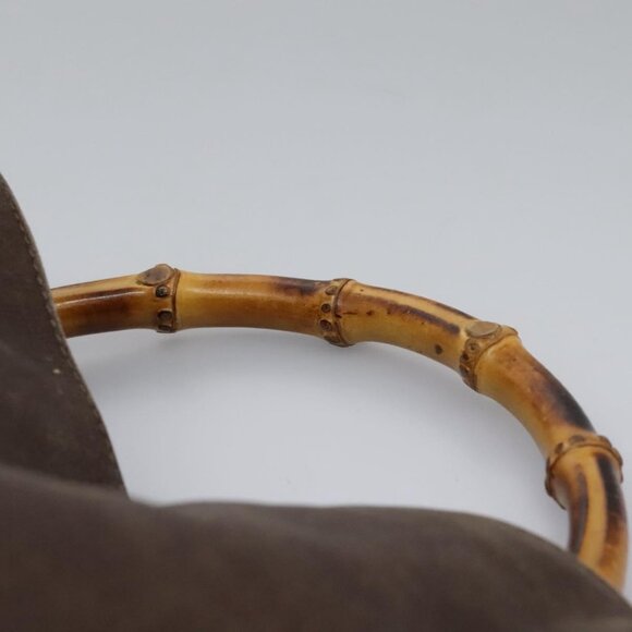 GUCCI Bamboo Hand Bag Leather 2way Brown Gold 001 1998 1638 Auth 111266 - Picture 11 of 15